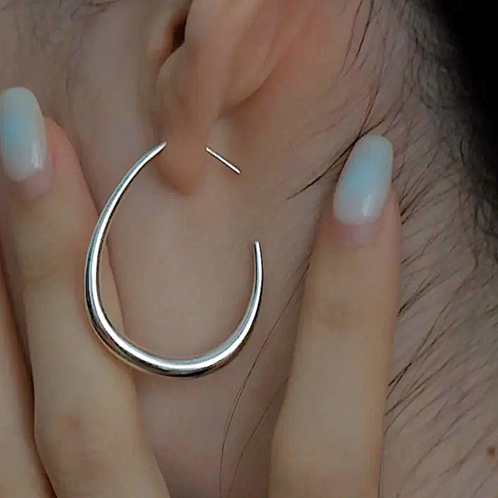 Sterling Silver Hoop Minimalist Earrings